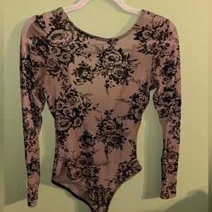 Brown lace body suit